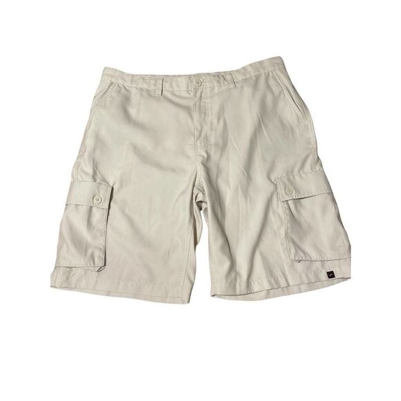 Tony Hawk Cargo Shorts Mens Flat Front Cream 6-Pockets Skater size 38 - Picture 2 of 12